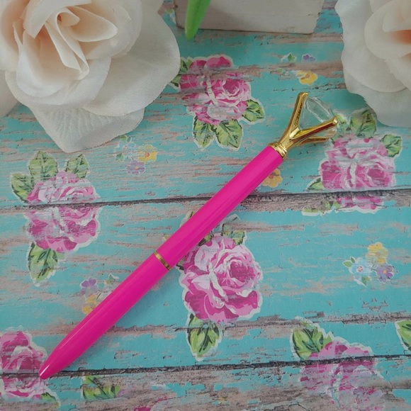 Hot Pink Diamond Crystal Ballpoint Pen - Picture 1 of 1